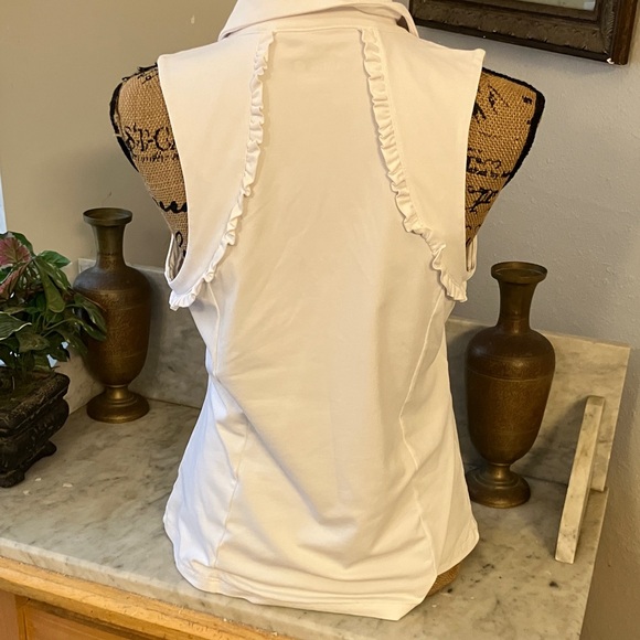 Lilly Pulitzer White Sleeveless Blouse Luxethics!! - Picture 5 of 10